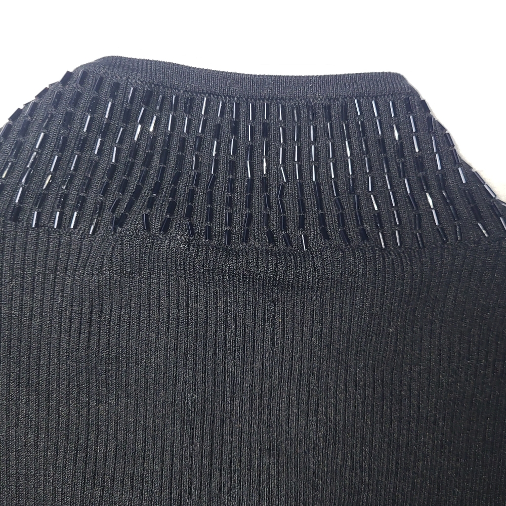 Vintage Cache Beaded Dragon Cardigan Silk Blend Women's Size Small‎ Black Y2K - Picture 4 of 12